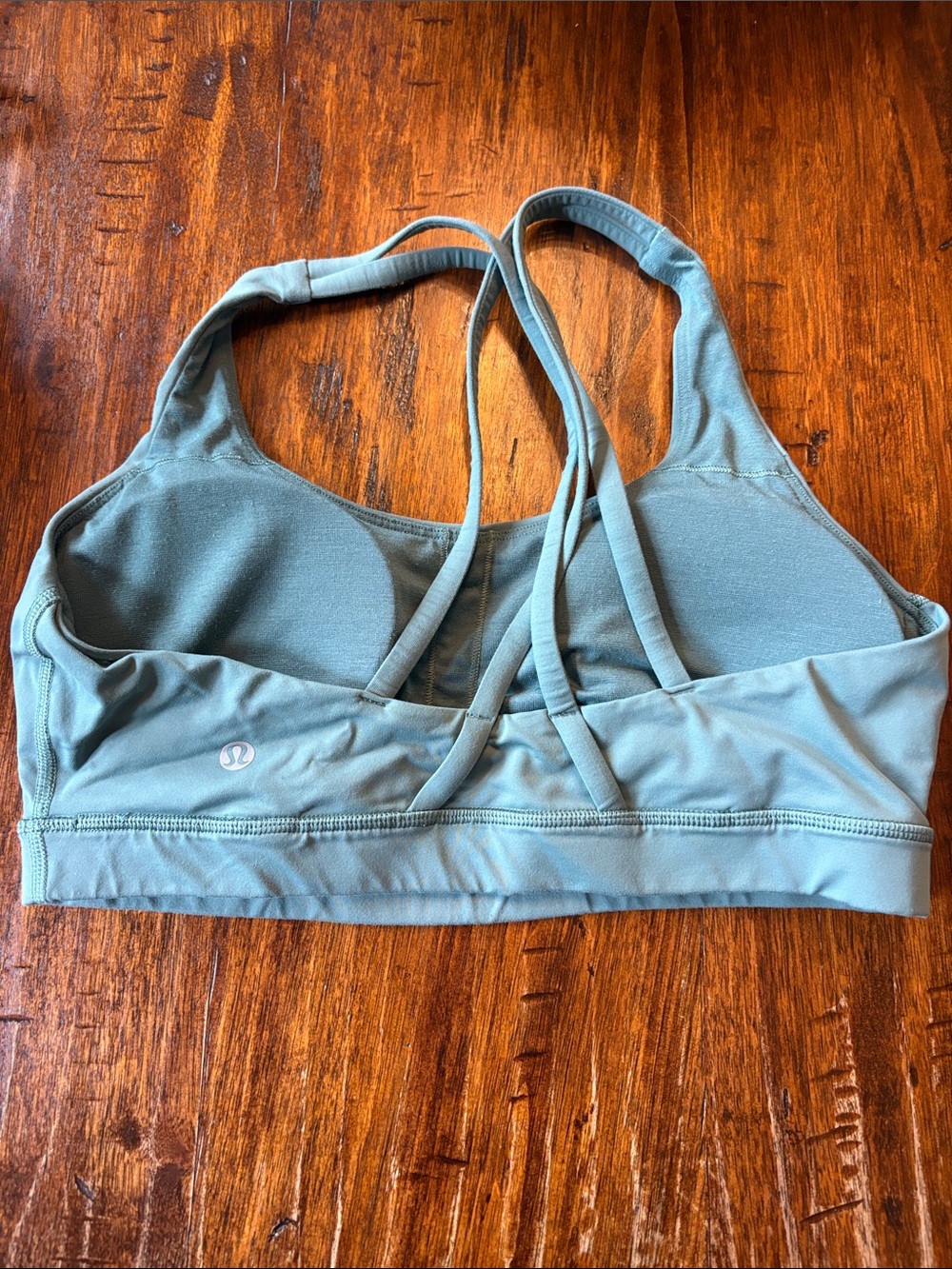 Lululemon Strappy Back Sports Bra in Dusty Teal Green